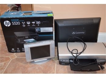 Gateway Computer Monitor, Audio VOX DVD TV Printer, Printer In Box (not Sure If All Working (see Details)