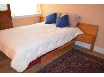 Platform Full Size Bed With Attached Drawers