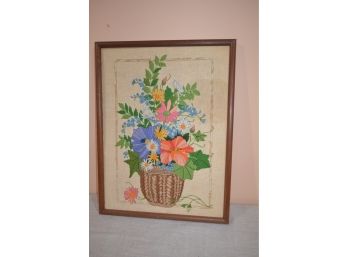 (#63) Crochet Flower Framed Picture