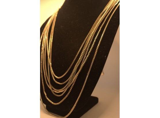 Multi- Strands Box Chain Necklace 32' Long (no Markings)