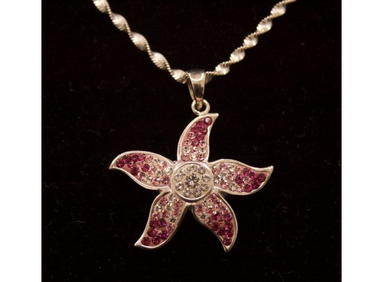 Starfish Pendent/Stamped 925/FAS/ CZ - Chain Stamped 925/ Italy