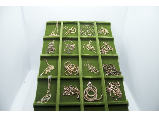 Collection Of (16) Chains / 15- Chains Stamped 925/Italy Size 16'-22'