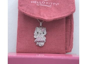 QVC Hello Kitty Necklace For Diamonique/ Stamped 925 SW Sanrio/ CZ/ China