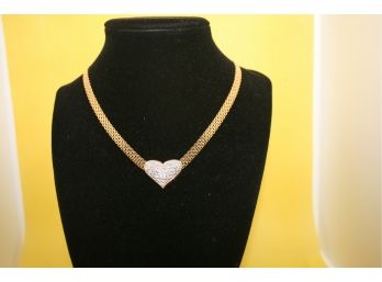 Heart Necklace: Stamped/Italy 925/FAS/ Size 16'