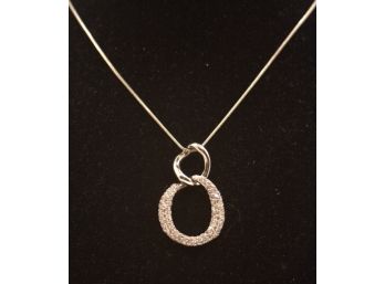 Circle Pendent With Chain/ Stamped 925/ADI/china/Cz