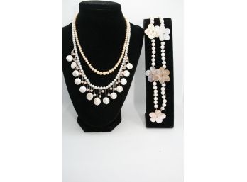 3 Pearl Necklaces/ 2- 18' Strands/ 1- 16' Strand