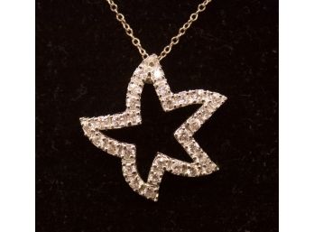 Starfish Pendent/Stamped 925/FAS CZ - Chain Stamped 925 F/18'