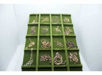 Collection Of (16) Chains / 15- Chains Stamped 925/Italy Size 16'-22'