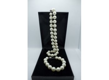 Masami Jumbo Pearls & Bracelet / Stamped 925