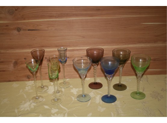 (#15) 5 Crystal Wine Glasses Cordial Glasses (multicolor)