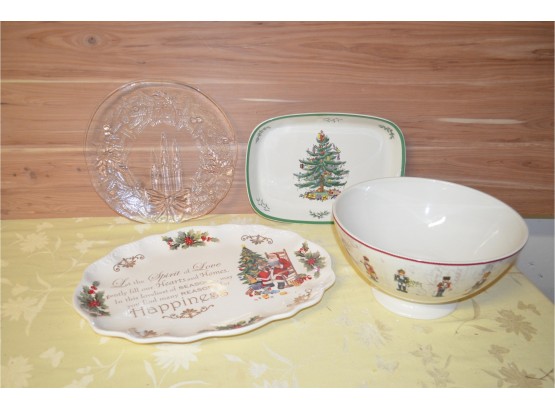 (#83) Christmas - William Sonoma Bowl, Spode Plater, Oval Plater