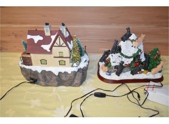 (#82) Working Danbury Mint Electric Scotch Terry Christmas Dog House, Village House