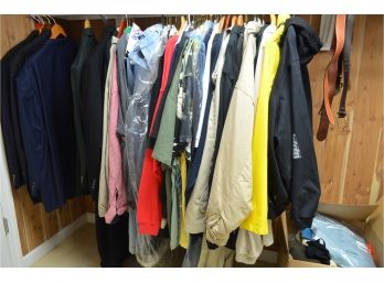(#137) Assortment Of Mens XXL, 5XL Clothing, Coats, Shirts,