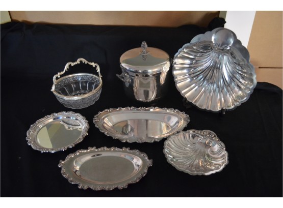 Silver-plate Serving Bowls And Basket (7)