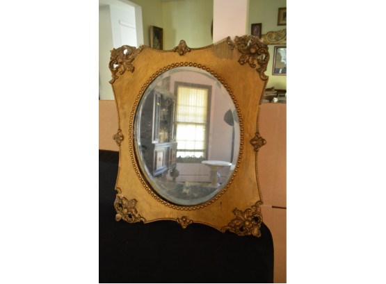 Antique Mirror Gold Wood Frame  26' X 21 1/2'