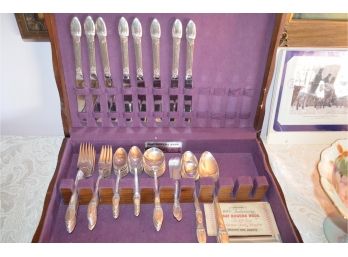 Silver-Plate Rogers Flatware Set With Box