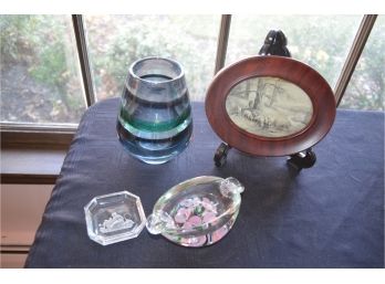 Orrefer Striped Glass Vase/ Ashtray /small Frame/petite Dish