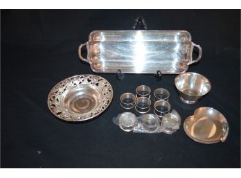 Silver-plate (napkin Rings, Plater, Wine Bottle Coaster,)