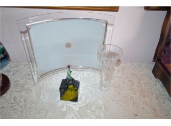 Glass Perfume Bottle, Glass Frame, Vase
