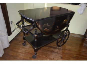 Antique Asian Drop Leaf Tea Cart By Bench Fine Furniture