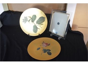 2- Decorative Plastic Plate And Picture Frame (10x12)