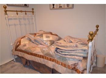 Brass Twin Bed With Wheels (only)