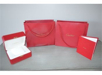#54 Empty Cartier Bags (2), Watch Box With Booklet (see Description)