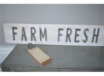 #57 Wood Sign With Clip Board Note Pad