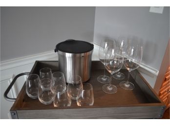 (#2)Spiegelau Red Wine Glass (4) Vivo Villeroy & Boch Glasses (7) OXO Ice Bucket