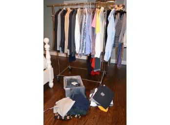 (#81a) Mens Clothing: Med. Suits 42-44 -Shirts-  15 In Half -   Pants 34 -  Polo Med. &  Lg.