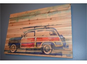 Wood Art Picture Of Car