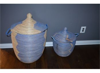 (#43) Wicker Storage Baskets (2)