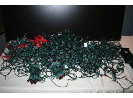 (#14a) 10  Strands  Of Christmas Lights Multi - Color