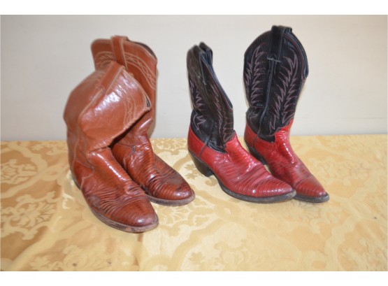 (#101) Cowboy Boots (2 Pairs) Used