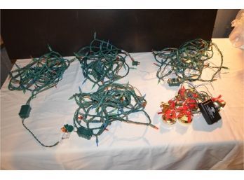 (#21) 4 Sets Of Multi Color, Functional Lights, Battery Operated Bells (see Description)