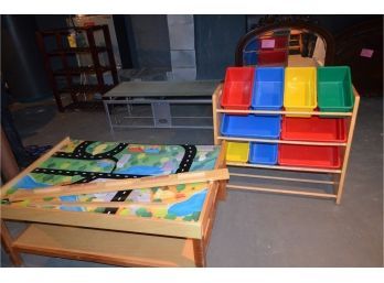 Child Train  Car Table, Toy Storage Bins