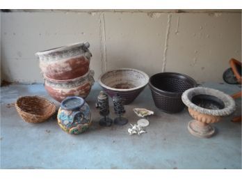 Assortment Of Resin Planters,