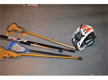 Lacrosse Sticks Shafts  And Helmet