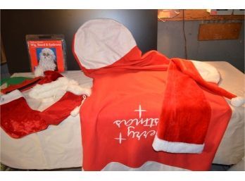 Santa And Elf Hat, Santa Beard, Santa Dress  Blanket