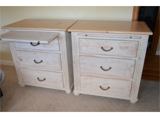 Two White Wash Oak Chests / Night Stands From Countrytique