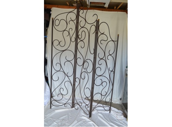Wrought Iron Trifold Screen Divider