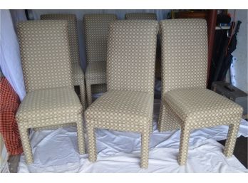 6 Upholstered High Back Dining Chairs / Accent Chairs