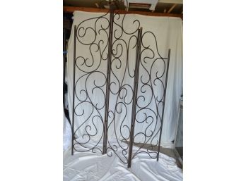 Wrought Iron Trifold Screen Divider