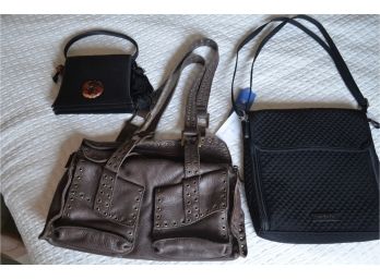 Leather Handbag, Vintage Evening Bag, Vera Bradley Overnight Bag