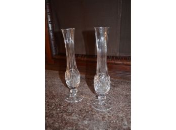 Two (2) Crystal Bud Vases