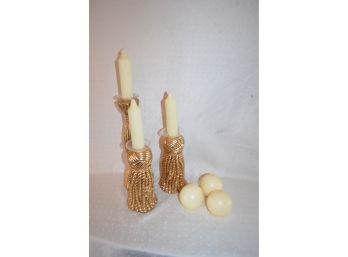 Gold Candle Stick Holders (3)