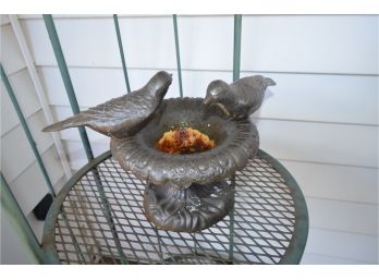 Metal Table Top Bird Bath