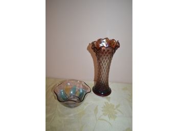 Luster Ware Vase And Bowl