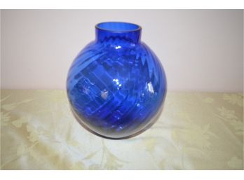 Tiffany Blue Glass Vase 9'H