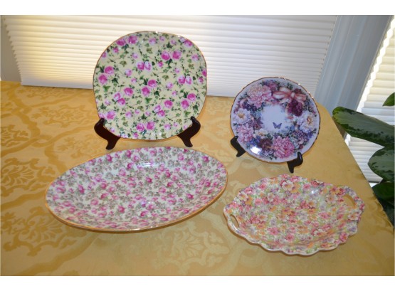 (#62) Floral Serving Platers (4)